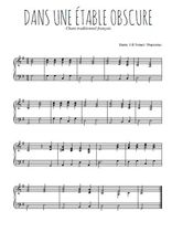 Téléchargez l'arrangement pour piano de la partition de Traditionnel-Dans-une-etable-obscure en PDF